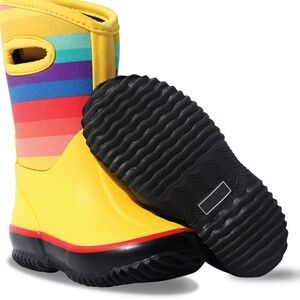 Vibrant Rainbow Kids Rain Boots